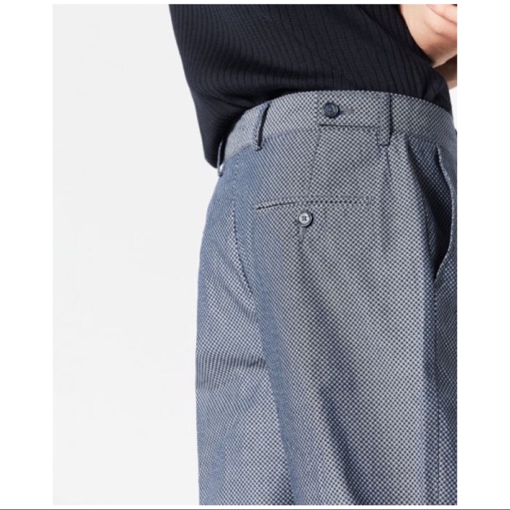 NWT ZARA MAN COTTON TROUSERS WITH POLKA DOTS SZ 36